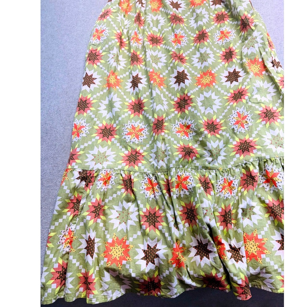 Universal Thread Maxi Dress Women Small Green Patchwork Print Smocked Boho Flowy - Picture 3 of 11